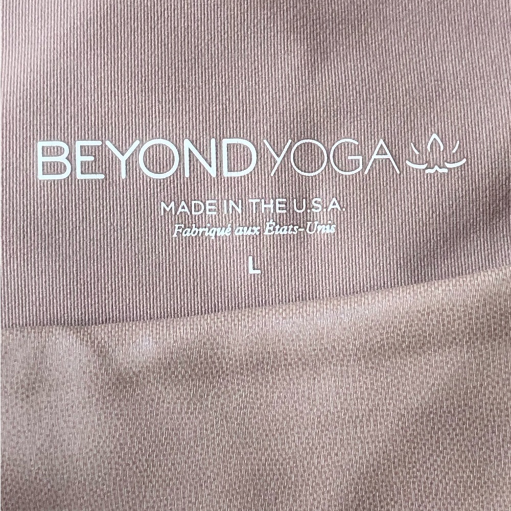 Beyond Yoga Pearlized High Waisted Shine Leggings Pink Large Made USA - Picture 8 of 12